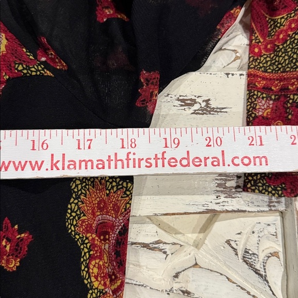 INC Boho chic peasant blouse Top Womens L sheer puff sleeves square neckline - Picture 10 of 10